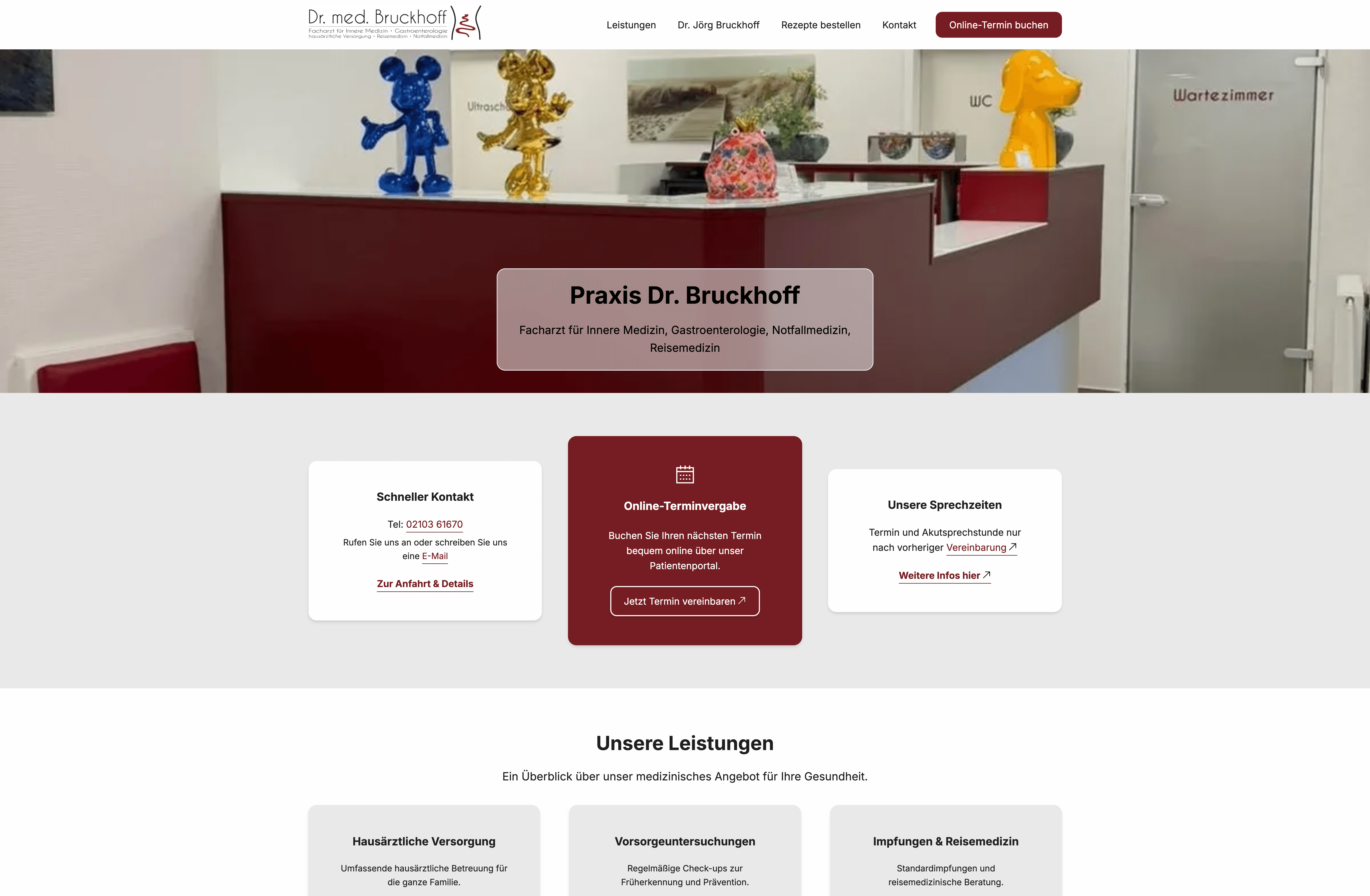 Projekt Praxis Dr. Bruckhoff Screenshot Website