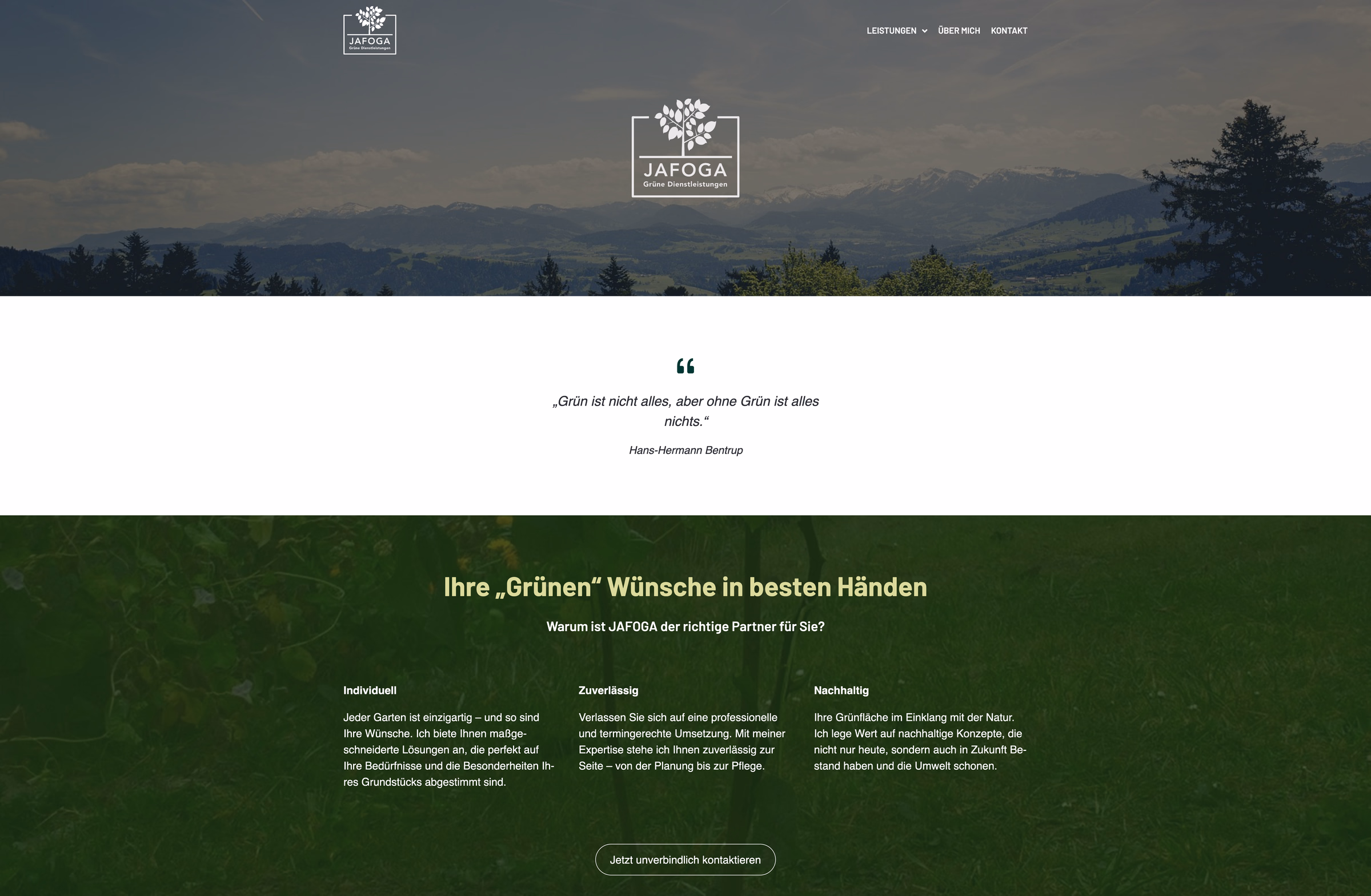 Projekt JAFOGA Screenshot Website